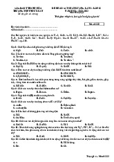 Đề Thi Khảo Sát Chất Lượng Lớp 12 - Môn Hóa Học Mã Đề 223