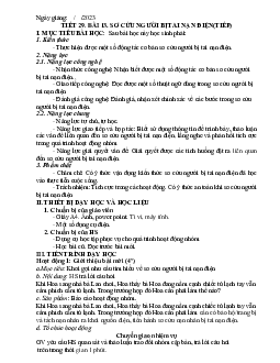 Giáo án Công nghệ 8 Tiết 29 Bài 13: Sơ cứu người bị tai nạn điện (tiếp) | Kết nối tri thức