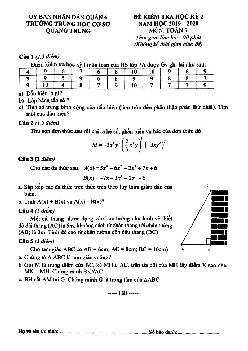 Đề thi HK2 Toán 7 năm học 2019 – 2020 trường THCS Quang Trung – TP HCM