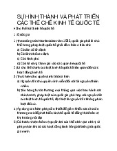 SỰ HÌNH THÀNH VÀ PHÁT TRIỂN CÁC THỂ CHẾ KINH TẾ QUỐC TẾ