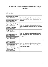 Bài kiểm tra GK giáo dục học | Trường Đại học Sư phạm - Đại học Huế