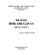 Bài giảng môn Toán Cao Cấp C1 (Hệ Đại Học) | Trường Đại học Thủy Lợi