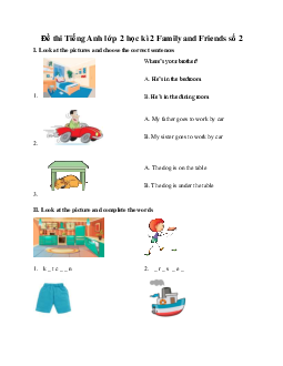 Đề thi Tiếng Anh lớp 2 học kì 2 số 2 | Family and Friends