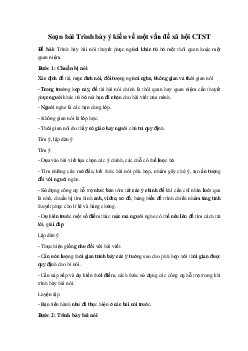 Soạn bài Trình bày ý kiến về một vấn đề xã hội CTST