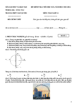Đề cuối học kì 1 Toán 11 năm 2023 – 2024 trường THPT Ngô Quyền – BR VT