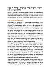 Ngày 27 tháng 7 là ngày gì? Nguồn gốc, ý nghĩa lịch sử ngày 27/7?