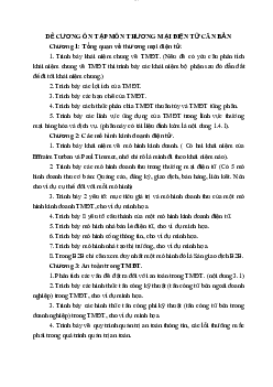 Đề cương ôn tập môn thương mại điện tử | Đại học Thương mại