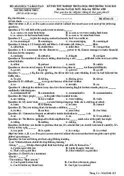 Đề thi chính thức và đáp án mã đề thi 411 môn Tiếng Anh THPT Quốc gia, Kỳ thi tốt nghiệp THPT 2023