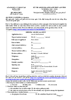 Kỳ thi chọn học sinh giỏi THPT cấp tỉnh Hưng Yên năm học 2017-2018 môn Tiếng Anh 11 (có audio và đáp án)