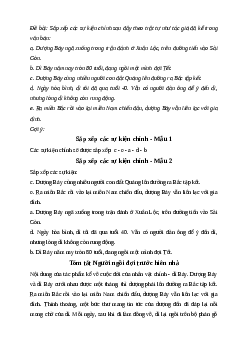 Sắp xếp các sự kiện chính theo trật tự như tác giả đã kể trong văn bản | Văn mẫu 7 Cánh diều