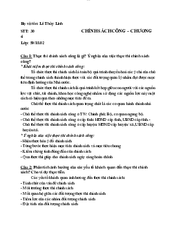 Câu hỏi ôn tập Chương 4 môn Phân tích tài chính công | Học viện Tài chính