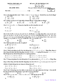 Đề KSCL Toán 11 ôn thi THPTQG 2020 lần 2 trường THPT Đội Cấn – Vĩnh Phúc