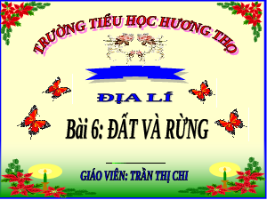 Giáo án điện tử Lịch sử và Địa lí 5 Bài 6 Cánh diều: Đất và rừng