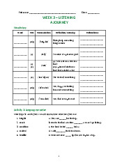 Week 3 - Listening a jouney | môn Tiếng Anh lớp 10