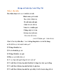 Phiếu bài tập cuối tuần lớp 3 môn Tiếng Việt Tuần 1 - Đề 2 | Kết nối tri thức