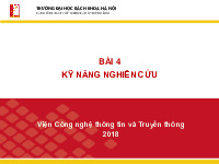 Bài 4- Nghiên cứu | Nhập môn Công nghệ thông tin | Trường Đại học Bách khoa Hà Nội