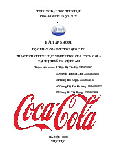 Báo cáo Phân tích chiến lược marketing của Coca cola tại thị trường Việt Nam môn Marketing căn bản | Trường Đại học Thủy Lợi