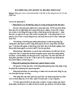 Bài kiểm tra giữa kì môn xã hội học pháp luật