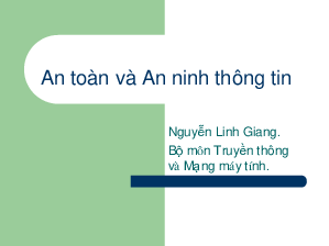 An toàn và an ninh thông tin | Học viện Nông nghiệp Việt Nam
