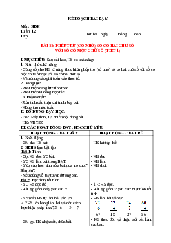 Giáo án buổi chiều môn Toán 2 sách Kết nối tri thức với (Cả năm) | Tuần 12
