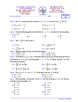 Đề thi học kì 2 Toán 12 năm 2019 – 2020 trường THPT Nguyễn Du – TP HCM
