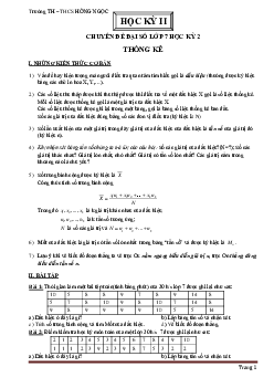 Chuyên đề Toán 7 học kỳ 2