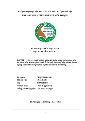 Tiểu luận Kỹ năng quản trị - Quản trị kinh doanh | Trường Đại học Tài nguyên và Môi trường Hà Nội