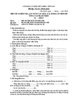 Mẫu Biên bản kiểm tra, lấy mẫu vật liệu tại trạm trộn bê tông