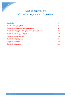 Một số chuyên đề bồi dưỡng học sinh giỏi Toán 8