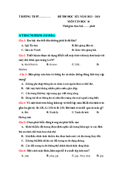 Giải đề thi học kì 1 môn Tin học 10 năm 2023 - 2024 sách Cánh diều đề 5