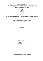 Đề cương nghiên cứu môn Phương pháp luận NCKH