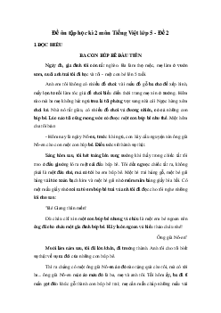 Đề thi học kì 2 môn Tiếng Việt lớp 5 năm 2024 - Đề 2