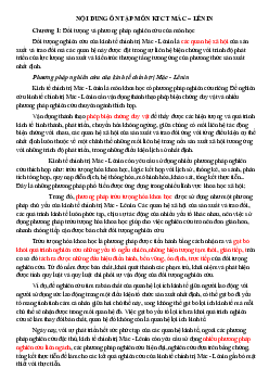 Nội dung ôn tập Kinh tế chính trị Mác-Lênin | Đại học Sư phạm Hà Nội