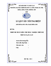 Đề tài:  thiết kế phần mềm thi trắc nghiệm trên hệ  thống mạng lan môn Công nghệ thông tin | Trường đại học kinh doanh và công nghệ Hà Nội