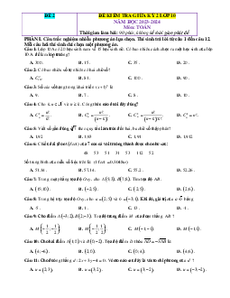 Đề kiểm tra giữa HK2 Toán 10 Cánh diều cấu trúc mới giải chi tiết-Đề 2