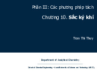 Chương 10. Sắc ký khí | Bài giảng môn Phân tích bằng công cụ | Đại học Bách khoa hà nội