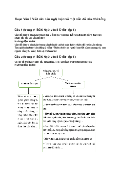 Soạn Văn 8 Bài 3: Sự sống thiêng liêng | Viết văn bản nghị luận về một vấn đề của đời sống | Chân trời sáng tạo