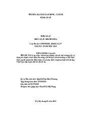 Tiểu luận môn Luật môi trường  | Trường đại học Lao động - Xã hội