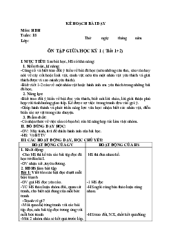 Giáo án buổi chiều môn Tiếng Việt 2 sách Kết nối tri thức với cuộc sống (Cả năm) | Tuần 18