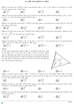 3296 bài tập trắc nghiệm thể tích khối đa diện có đáp án