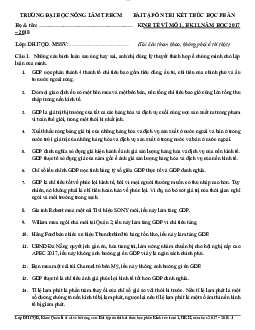 Bài tập ôn thi kết thúc học phần Kinh tế vĩ mô 1