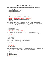 Bộ đề thực vật dược - Các câu hỏi và đáp án thực vật học môn Sinh học về thực vật | Trường Đại Học Tây Nguyên