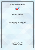 Bài tập Toán Kinh Tế - Toán Kinh Tế | Đại học Tôn Đức Thắng