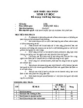 Tài liệu tóm tắt giới thiệu học phần Lý sinh y học | Trường Đại học Phenikaa