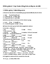 Đề thi giữa kì 1 lớp 6 môn tiếng Anh có đáp án chi tiết