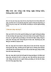 Mẫu báo cáo công việc hàng ngày (hàng tuần, tháng, năm) mới nhất