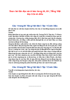 Soạn bài Em đọc sách báo trang 88, 89 | Tiếng Việt lớp 3 Cánh diều