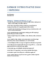 Practice exam: Questions & Solutions | Môn Database - Trường Đại học Quốc tế, Đại học Quốc gia Thành phố Hồ Chí Minh