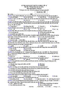 Đề thi thử THPT Quốc gia năm 2024 lần 1 môn Sinh học trường THPT Kiến Thụy Hải Phòng - Mã đề 105