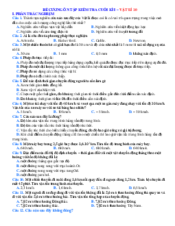 Trắc nghiệm ôn tập Vật lí 10 học kỳ 1 năm 2023-2024
